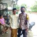 Personil Kepolisian Sektor Sibulue Meninjau Lokasi banjir akibat curah hujan yang tinggi.