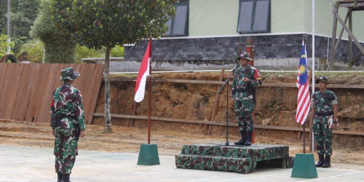 Dansatgas Pamtas RI- Malaysia Yonif 621/Manuntung, Pimpin Apacara Pembukaan Patroli Terkoordinasi TNI- TDM