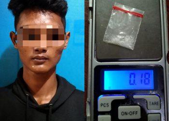 Sat Resnarkoba Ringkus Satu pelaku yang Membawa sabu saat Sedang Diwarung .