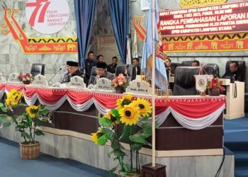 Paripurna DPRD Lampung Utara Pertanggung Jawaban (LKPJ) Bupati Tahun Anggaran 2022