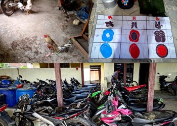 Kapolsek Seputih Mataram Pimpin Pengerebekan Arena Judi Sabung Ayam dan Judi koprok