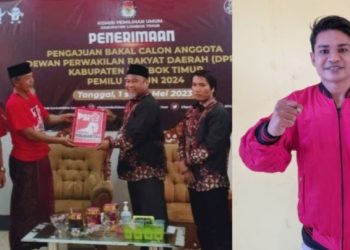 Bergerak Dari Taman Rinjani Selong, DPD PSI Lotim Daftar Bacaleg di KPU Lotim.