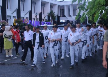 Pemkab Lampung Utara Gelar Jalan Sehat dan Senam Bersama Sambut HUT Lampung Utara ke-77