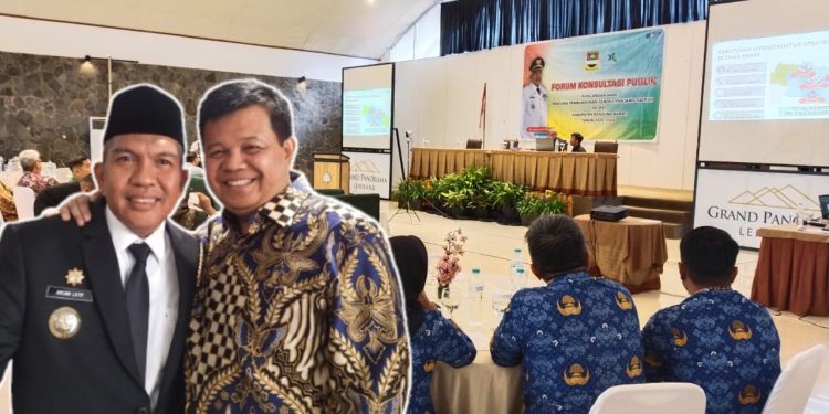 PJ Bupati Arsan Latif Bertemu Sahabat Lama Eks Bupati Aa Umbara di Forum Komunikasi Publik RPJPD 2025-2045