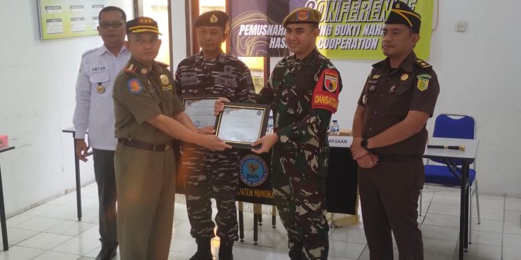 BNNK Nunukan, Gelar Press Conference, Memusnahkan 3,405,02 Kg Sabu