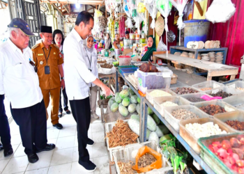 Presiden Jokowi Cek Harga dan Stok Bahan Pokok di Pasar Kawat Tanjungbalai