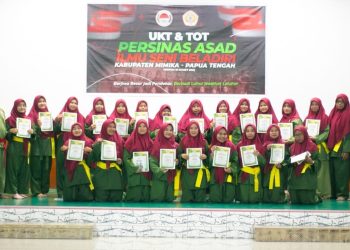 Selesai UKT dan TOT, 26 Pesilat Putri Persinas Asad Mimika Sandang Sabuk Kuning