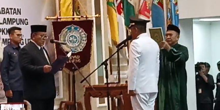 Aswarodi Resmi di Lantik Sebagai Pj Bupati Lampung Utara