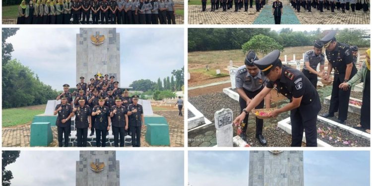 Peringati Hari Bakti Permasyarakatan ke – 60 Tahun Kepala Rubasan Kelas II Hadiri Tabur Bunga Di Makam Pahlawan