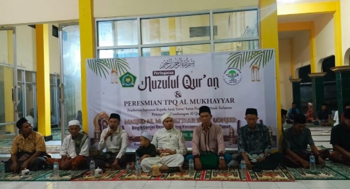 Peringatan Nuzulul Qur’an dan Peresmian TPQ Al Mukhayyar Bagik Lonjer Desa Rensing Kecamatan Sakra Barat Dirangkaikan Dengan Santunan Anak Yatim Piatu dan Anak Terlantar.