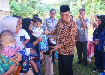 (PJ) Bupati Lampung Utara Bersama Jajarannya Melakukan Rangkaian Peluncuran Program Cegah Stunting di dua Tempat