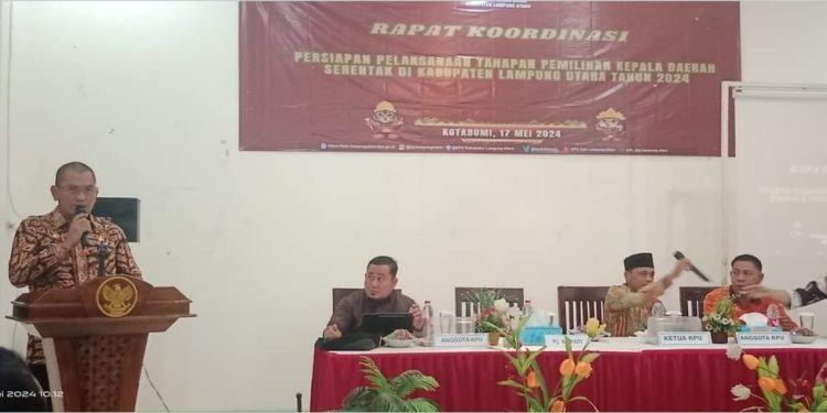 PJ Bupati Rodi Aswarodi Hadiri Persiapan Pelaksanaan Pemilihan Kepala Daerah Serentak di Kabupaten Lampung Utara 2024