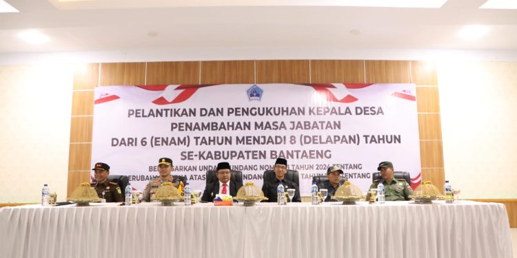 Bersama Forkopimda Pj. Bupati Bantaeng Lantik 45 Kepala Desa