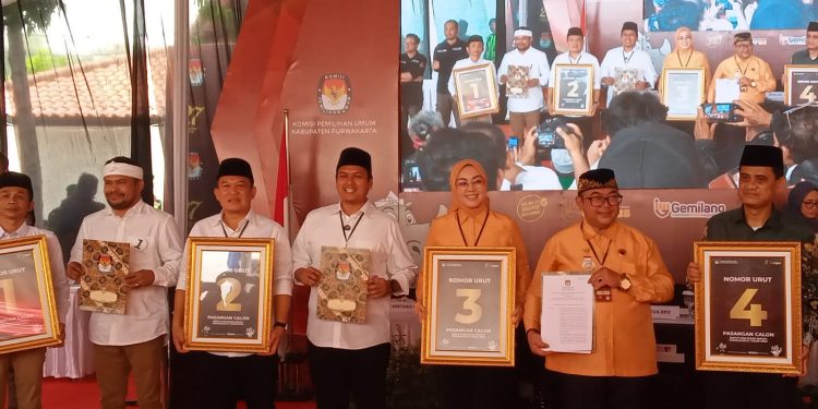 KPU PURWAKARTA MENETAPKAN NOMOR URUT PASANGAN CALON BUPATI DAN WAKIL BUPATI KABUPATEN PURWAKARTA 2024