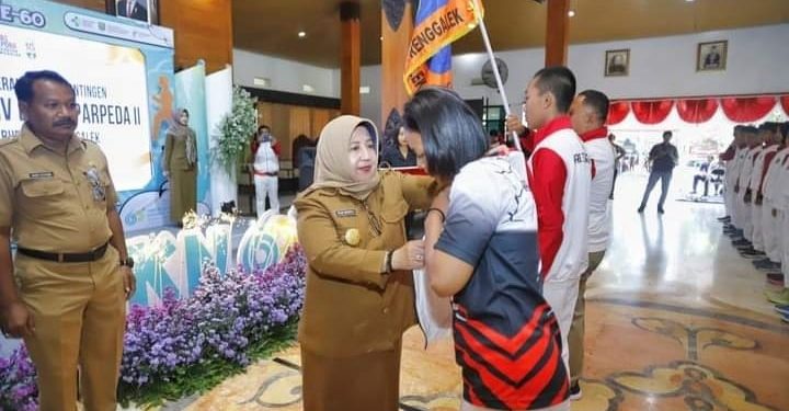Pjs. Bupati Berangkatkan Kontingen POPDA XIV dan PEPARPEDA II Kabupaten Trenggalek 2024