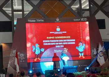 KPU Karawang Rapat Koordinasi Dan Evaluasi Teknis Keamann Di Pilkada Tahun 2024
