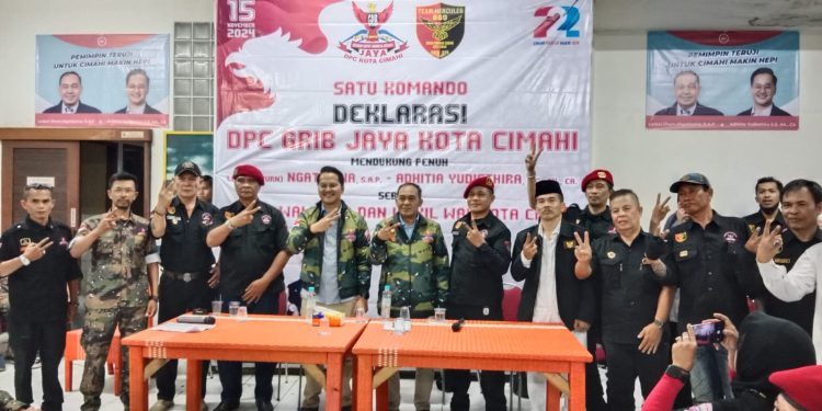 12 Hari Menjelang PILWALKOT Cimahi, DPC GRIB Jaya Kota Cimahi Deklarasi Dukung Paslon 02 Ngatiyana – Adhitya