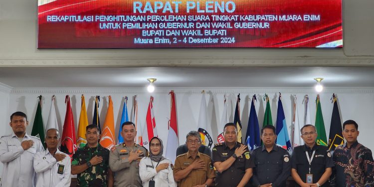 Polres Muara Enim Amankan Rapat Pleno Rekapitulasi Suara Pilgub Sumsel dan Pilbup Muara Enim 2024