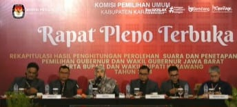 KPU Karawang Menggelar Rapat Rekapitulasi Terbuka Pilkada Tahun 2024