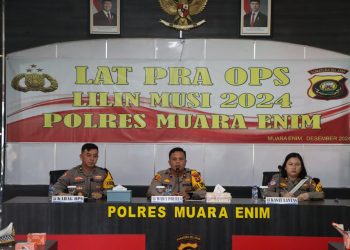 Polres Muara Enim Gelar Latpraops Jelang Operasi Lilin Musi 2024