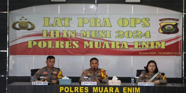 Polres Muara Enim Gelar Latpraops Jelang Operasi Lilin Musi 2024