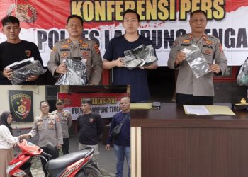 Ungkap Kasus Curanmor, Polres Lampung Tengah Gelar Konferensi Pers