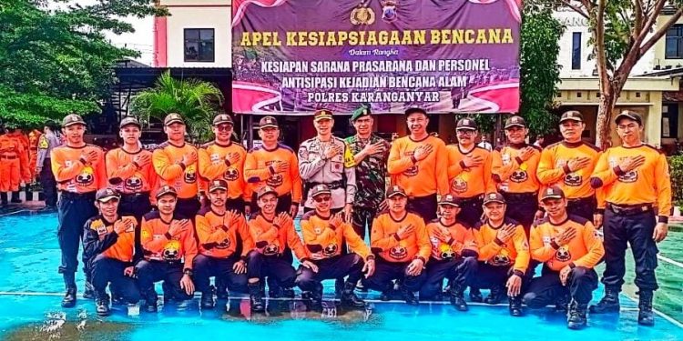 Senkom SAR Hadiri Apel Bersama Polres Karanganyar Perkuat Kesiapsiagaan Bencana