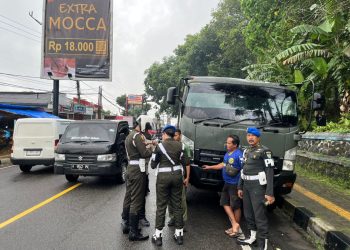 Gabungan Razia Kendaraan Subdenpom lll/4-1 Lebak Bersama Denpom III/4 serang di Lampu merah Malangnengah Rangkasbitung