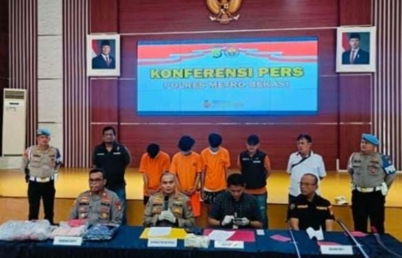 Polres Metro Bekasi Berhasil Meringkus 4 Pelaku Tawuran Di Pebayuran Hingga Meregang Nyawa