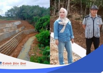 Ketua DPRD Lubuklinggau Yulian Efendi bersama anggota Komisi III Winasta Ayu Duri sidak proyek talud