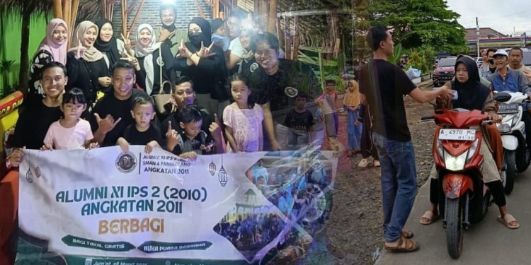 Alumni SMAN 4 Pandeglang Angkatan 2011 Kelas XI IPS 2 2010 Bagikan Takjil di Alun-Alun Menes