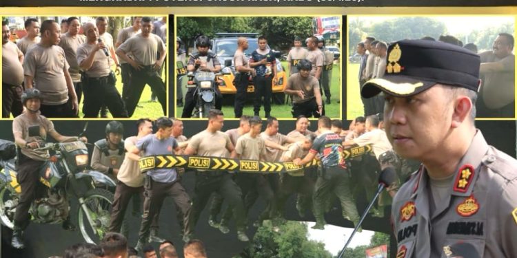 Jelang Hari Buruh, Polres Lampung Tengah Gelar Latihan Dalmas