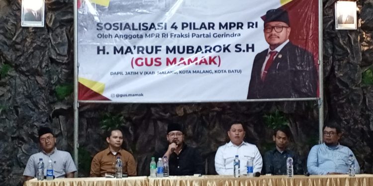 H Ma’ruf Mubarok, SH,(Gus Mamak) Anggota MPR-RI Dapil Jatim V Adakan Sosialiasi 4 Pilar Di Bale Pamitran Wonorejo