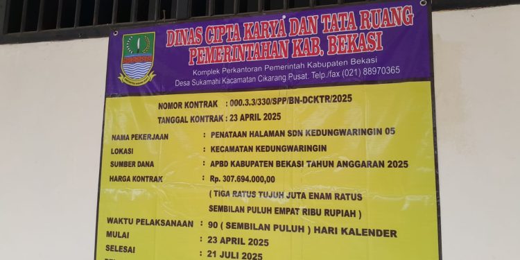 Pemasangan Paving Block di SDN 05 KedungWaringin Amburadul,Kontraktor dan Pengawas Diduga Kongkalikong