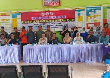 Pembentukan koperasi desa merah putih Di kantor desa ujan mas ulu Kecamatan ujan mas Kabupaten muara Enim.