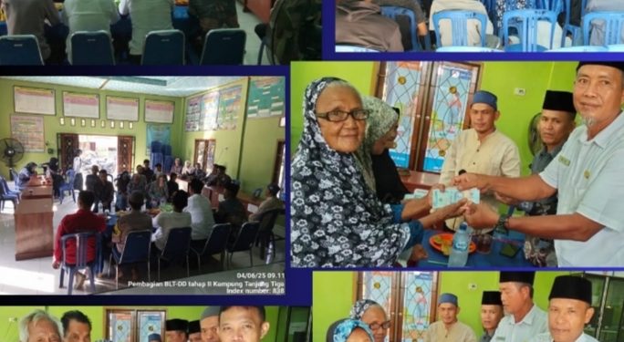 Pemerintah kampung tanjung tiga bagikan BLT DD tahap dua