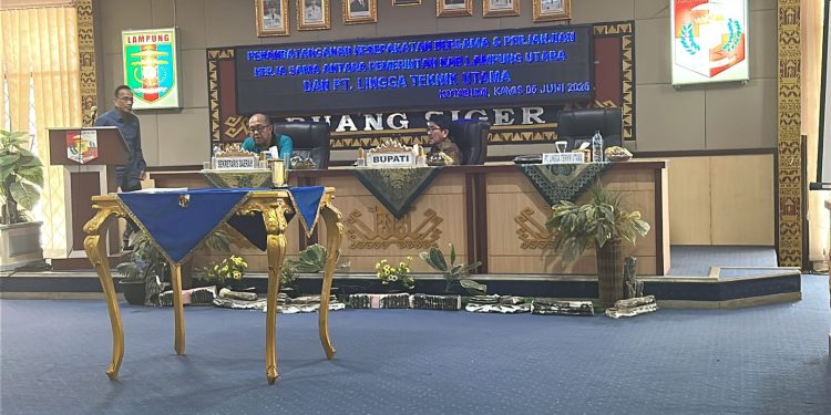Revitalisasi Pasar Dekom: Pemkab Lampung Utara Tandatangani Kesepakatan Bersama Dengan PT. Lingga Teknik Utama