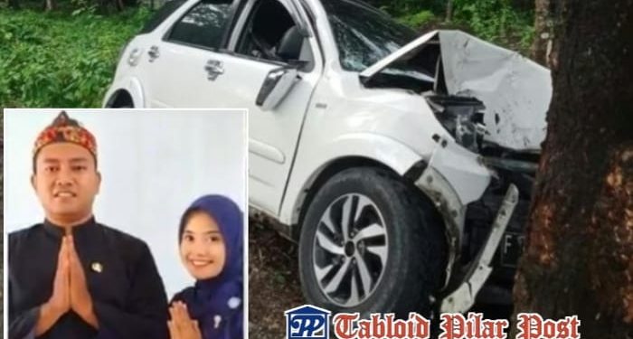 Akibat Mobil yang di Tumpanginya menabrak Pohon, Kades Mekarsari Tewas Di Tempat
