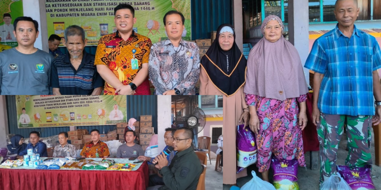 Dinas Perindustrian, Perdagangan, dan ESDM Kabupaten Muara Enim Gelar Operasi Pasar Murah Menjelang Hari Raya Idul Adha di Desa Matas Kecamatan tanjung agung