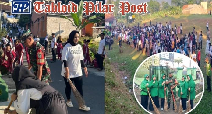 Lettu kav. Unang Sunarya Pimpinan Langsung “Ngosrek Bareng Muri” di wilayah Kecamatan Darangdan