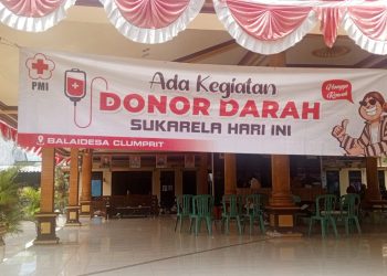 Donor Darah PMI Sukarela Di Pendopo Desa Clumprit
