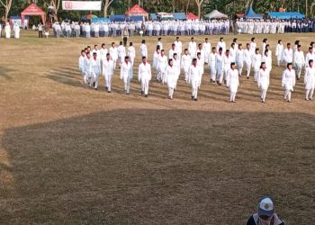 Paskibraka Pagak Sebagai Bintang Di Acara Peringatan HUT RI Ke 80 Di Lapangan Rajawali Sumberejo