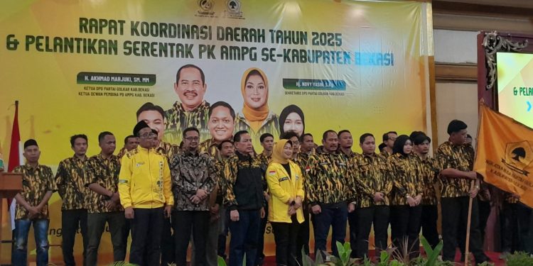 Ketua AMPG Kabupaten Bekasi Rudi Rafli Pimpin Pelantikan 18 PK AMPG Se-Kabupaten Bekasi