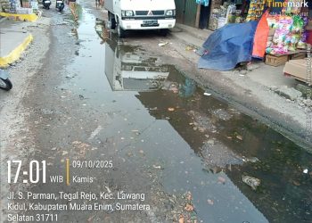 Kondisi Jalan Pasar Baru Tanjung Enim Jadi Sorotan Warga