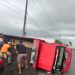 Dump Truk Bermuatan Pasir Terguling Akibat Jalan Ambles di Suwaru Pagelaran