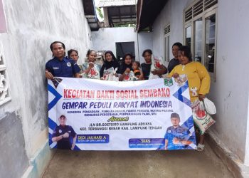 LSM GPRI Lamteng Bagikan 50 Sembako Kepada Masyarakat yang Kurang Mampu