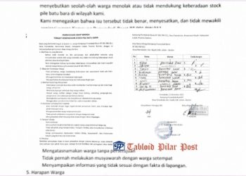 Warga Purwodadi Barat Tegaskan Dukungan Penuh terhadap Stock Pile Batu Bara