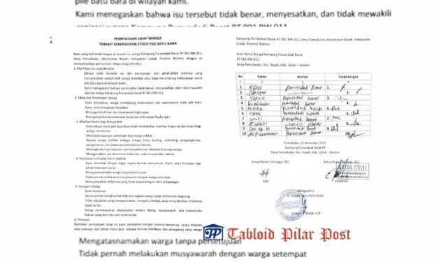 Warga Purwodadi Barat Tegaskan Dukungan Penuh terhadap Stock Pile Batu Bara