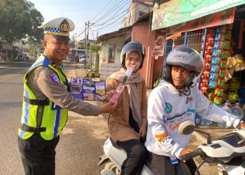 Hari ke-13 Operasi Keselamatan Maung 2026, Sat Lantas Polres Lebak Gelar Kegiatan di Simpang Aweh