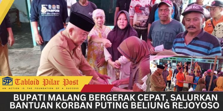 Bupati Malang Bergerak Cepat, Salurkan Bantuan Korban Puting Beliung Rejoyoso